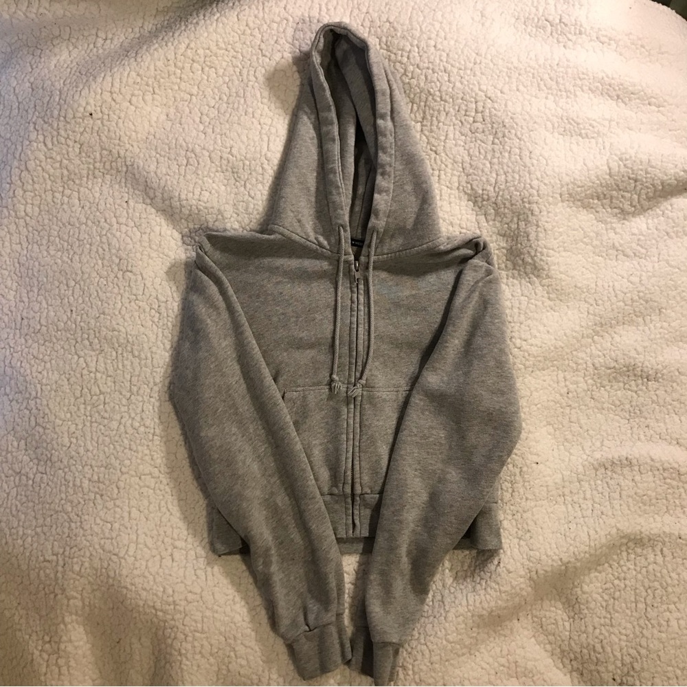 Brandy Melville cropped grey hoodie